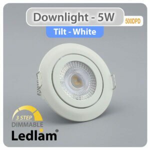 Downlight LED 5W Tilt 500DPD 3-STEP Dimmable - white